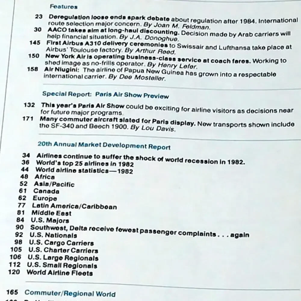 Air Transport World Magazine May 1983 - 20th Annual Market Development Issue